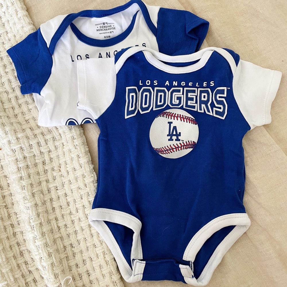 Dodgers infant NWOT 0-3 month onesies jersey